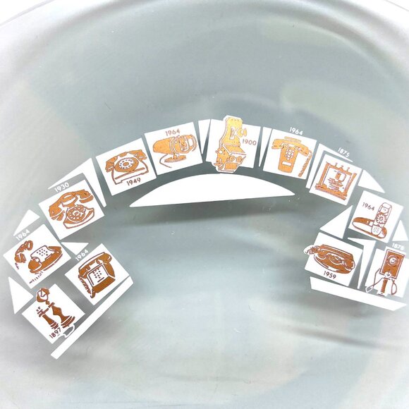 Bell System Telephone Memorabilia Smoked Glass Dish Spindle Decor - Picture 3 of 9